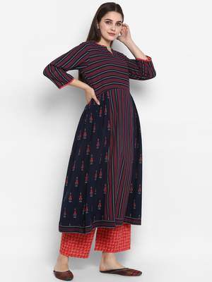 blue printed cotton-kurtis 2