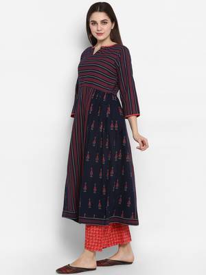 blue printed cotton-kurtis 3