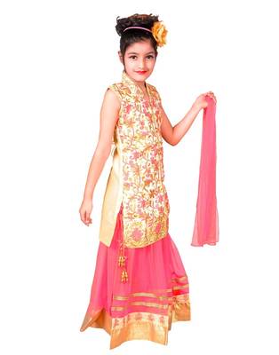 Pink Net Lehenga With Cream Embroidered Choli And Pink Net Dupatta 3