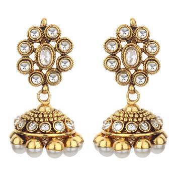 Gold agate jhumkas 1