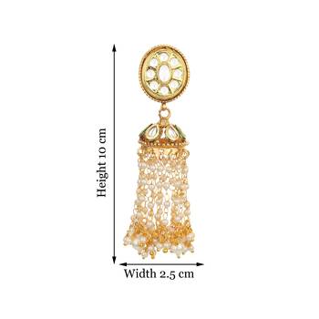 Gold Kundan Brass Drop Earrings 3