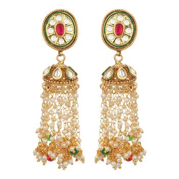 royal big Gold kundan jhumkas 2