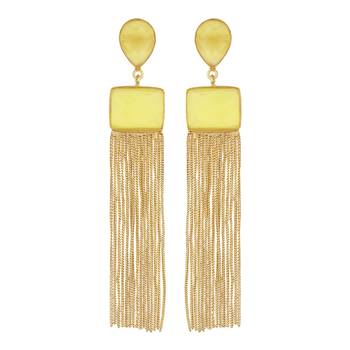 Yellow agate danglers-drops 2