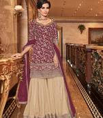 Purple embroidered net salwar
