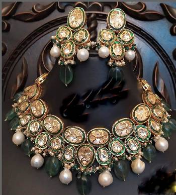 Designer Wedding Green kundan necklace-sets 2