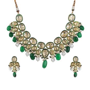 Designer Wedding Green kundan necklace-sets 3