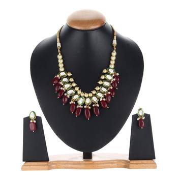 Designer Maroon agate necklace-sets 1