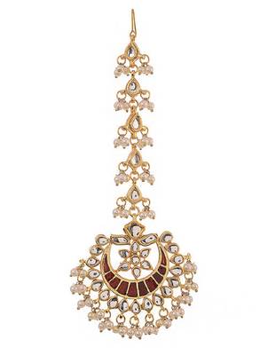 Pink kundan maang-tikka 1