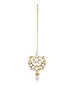 Gold kundan maang-tikka