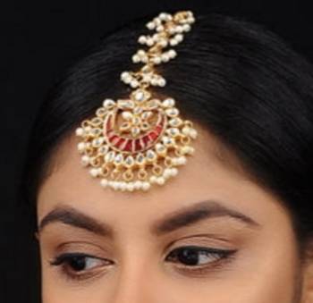 Pink kundan maang-tikka 2