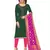 Dark-green hand embroidery cotton salwar