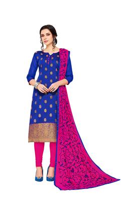 Blue woven banarasi silk salwar 1