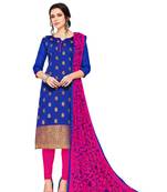 Blue woven banarasi silk salwar