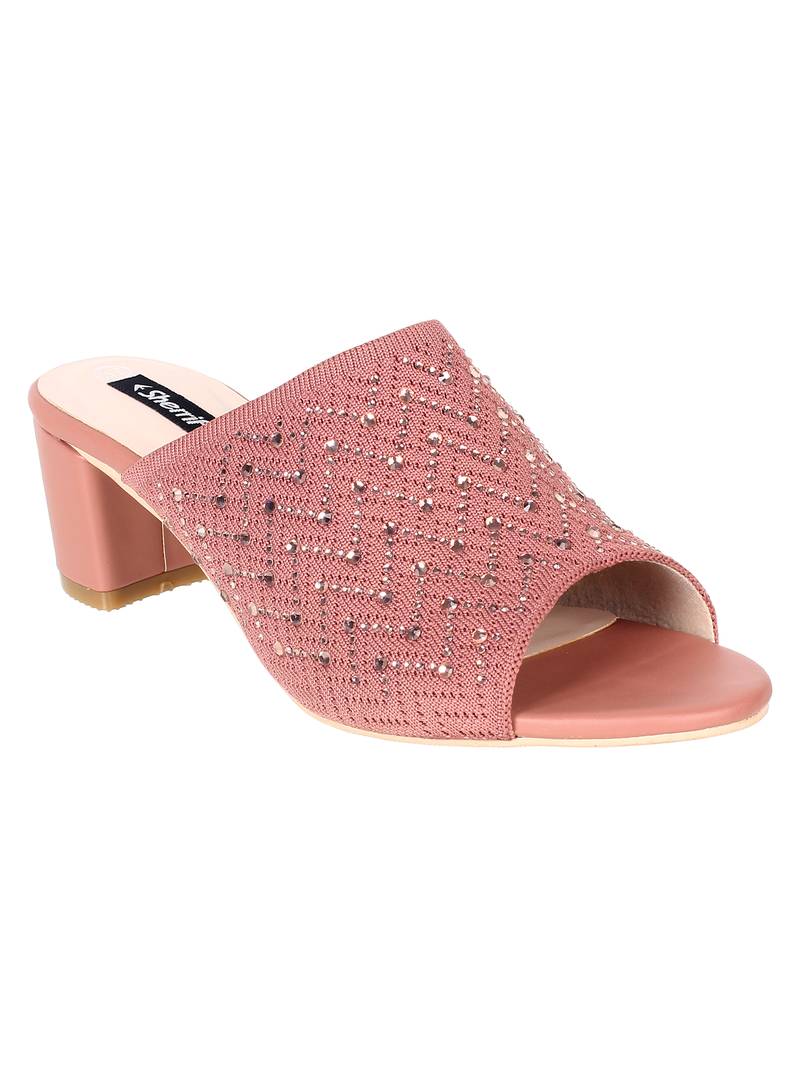 Sherrif Shoes Pink Mules Shoes Women Round-Toe Slip-On Shoes