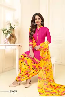 Pink printed crepe salwar
