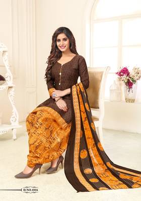 Brown printed crepe salwar 1
