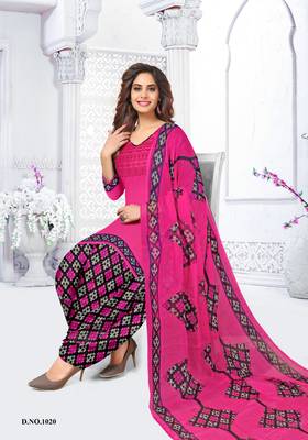 Pink printed crepe salwar 1