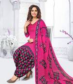 Pink printed crepe salwar