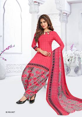 Pink printed crepe salwar 1