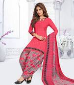 Pink printed crepe salwar