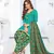 Turquoise printed crepe salwar