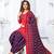 Red printed crepe salwar