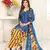 Blue printed crepe salwar