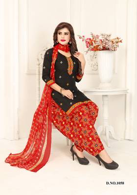 Black printed crepe salwar 1