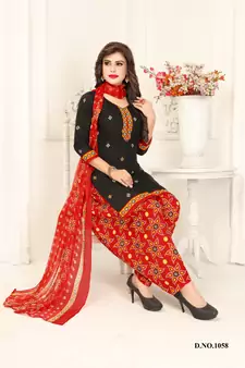 Black printed crepe salwar