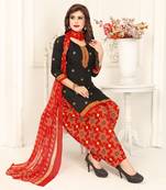 Black printed crepe salwar