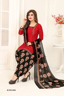 Maroon printed crepe salwar