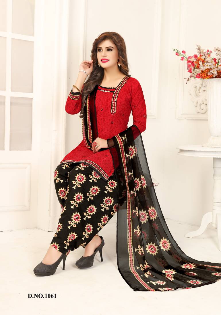 Maroon printed crepe salwar