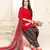 Red Printed Crepe Salwar