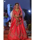 Red Raw Silk Wedding Wear Bridal Lehenga Choli
