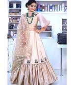 Golden Satin Wedding Wear Sider Lehenga Choli
