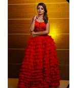 Red Party Wear Lehenga Choli