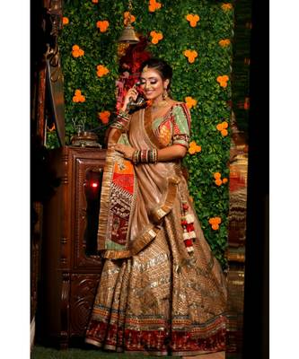 Golden Aplic Designer Bridal Lehenga Choli 2