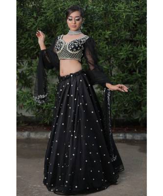 Black Hand Work Lehenga Choli 1