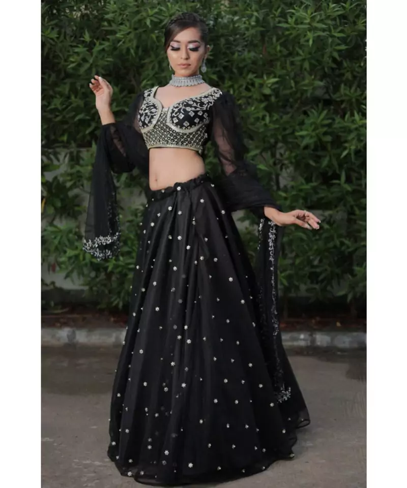Black Hand Work Lehenga Choli
