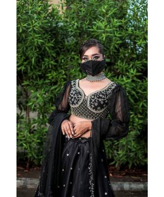 Black Hand Work Lehenga Choli 4