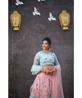 Olive Peach Designer Lehenga Choli 2