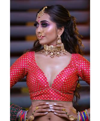 Peach White Designer Lehenga Choli Set For Women 3