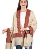 Pure Wool Sozni Border Embroidered Unisex Shawl, Wrap