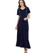 Blue printed rayon kurtas-and-kurtis