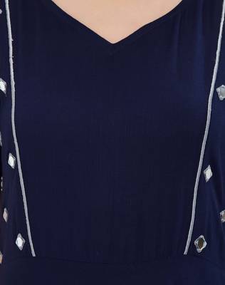 Blue printed rayon kurtas-and-kurtis 4