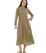 Beige printed rayon kurtas-and-kurtis