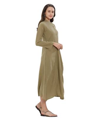 Beige printed rayon kurtas-and-kurtis 2