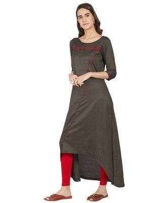 Grey printed viscose kurtas-and-kurtis 2
