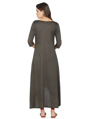 Grey printed viscose kurtas-and-kurtis 3