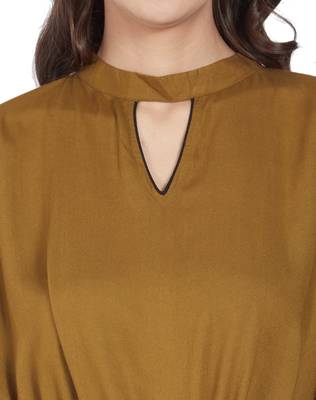 Brown printed rayon kurtas-and-kurtis 4